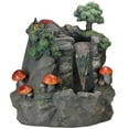 thumbnail image 2 of 24.5" Solar LED Lighted Mushrooms By Waterfall Outdoor Patio Garden Water Fountain, 2 of 6