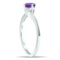 thumbnail image 3 of SZUL Women's Amethyst and Diamond Wave Ring in 10K White Gold, 3 of 5