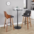 thumbnail image 2 of Carson Carrington  Valberg 30" Fixed-Height Bar Stool With Bent Wood Legs (Set of 2) Charcoal Fabric/Walnut Wood, 2 of 5