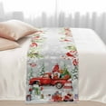 thumbnail image 3 of Bed Runner Scarf for Cal.King Size Bed, Red Christmas Beds Scarf Throws for Foot of Bedding, Snowman Truck Gnomes Xmas Botanical Gifts Decorative Beds Runners for Bedroom Guestroom, 102"x20", 3 of 8