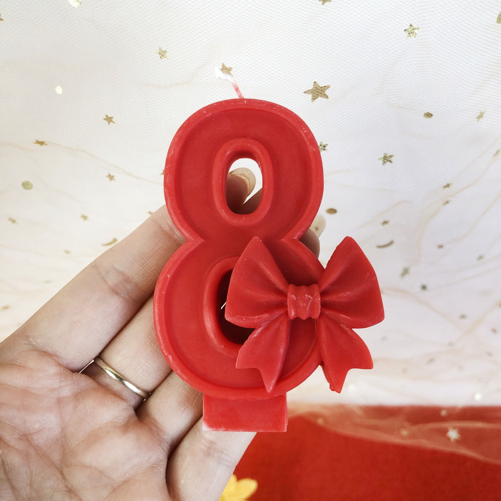 Bow Number Mold Bowknot Baking Silicone Mould Resin Molds Handmade Soap Mold for Cake Chocolate Decoration