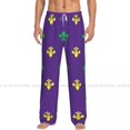 thumbnail image 3 of Mens Woman Woman Sleepwear Loose Sleep Pants Pajamas Fleur De Lis Illustration Long Lounge Bottoms Casual Homewear, 3 of 6