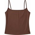 thumbnail image 7 of Arria Sleek Cami Tank Top Slim Fit Nylon Scoop Neck Basic Camisole (Espresso, S), 7 of 7
