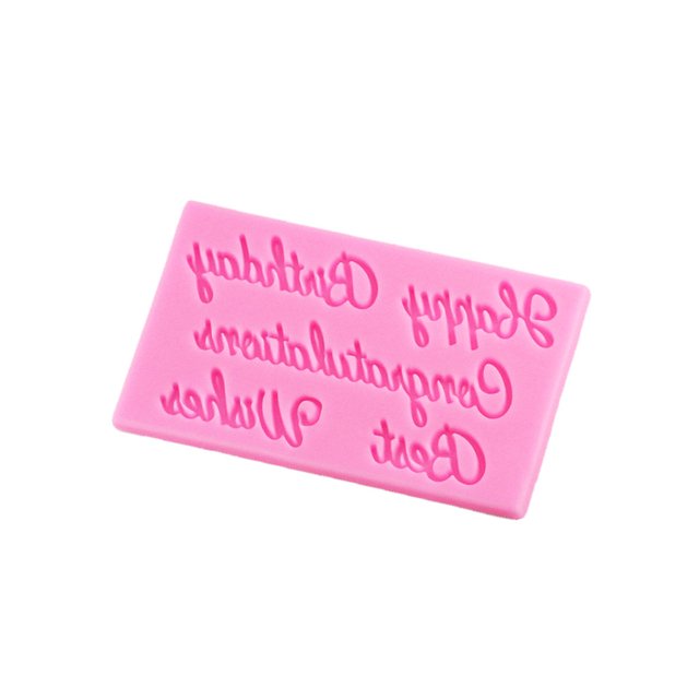 Bewildely Fondant Molds Kitchen Baking Accessories Cartoon Chocolate Birthday Restaurant Mould Embossed Happy Making Design Die Household Type3 NO3