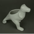 thumbnail image 2 of White Ceramic Tyrannosaurus Rex Dinosaur Jurassic Decor Planter, 2 of 3