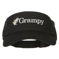 thumbnail image 5 of Fishing Grampy Embroidered Cotton Twill Sun Visor - Black OSFM, 5 of 5