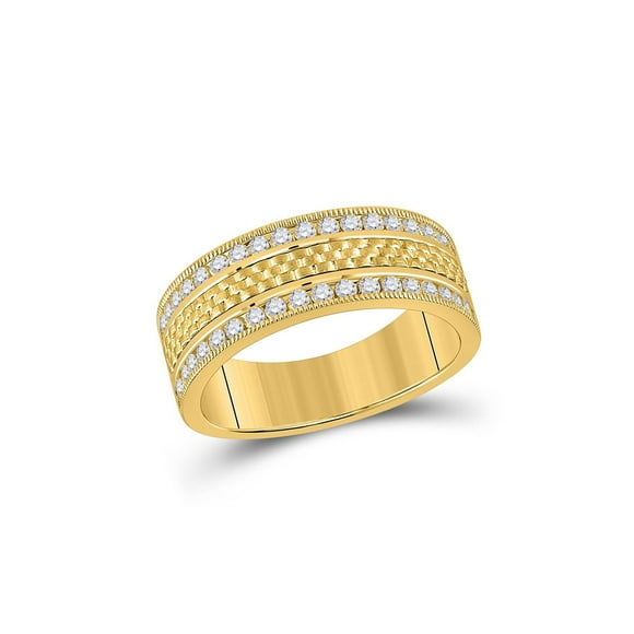 Golden Star 14kt Yellow Gold Mens Round Diamond Wedding Band Ring 3/4 Cttw