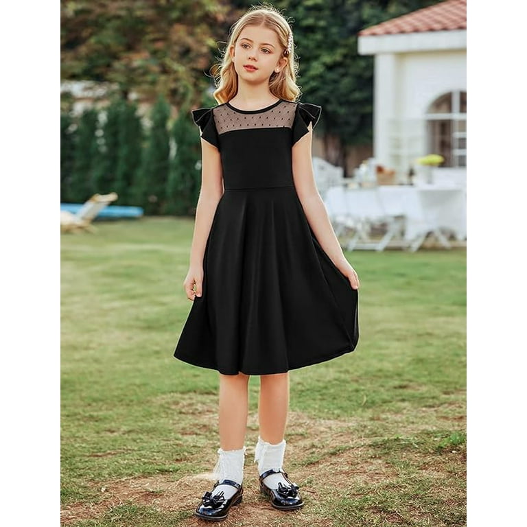 Girls casual black dress sales