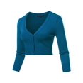 thumbnail image 1 of FashionOutfit Women's Solid V-Neck Bolero Cropped Cardigan, 1 of 1