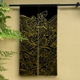 thumbnail image 2 of LFEEY Doorway Curtain Noren Tapestry Black Gold Line Japanese Kitchen Living Room Hanging Partition 30"x59", 2 of 5