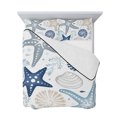 thumbnail image 7 of Blue Starfish Coastal King Size Down Alternative Comforter, Lightweight Comforter Quilt Bedding Set with Pillow Shams Summer Beach Nautical Coral Sea All Seasons Bed Comforter Duvet Insert 96"x106", 7 of 7