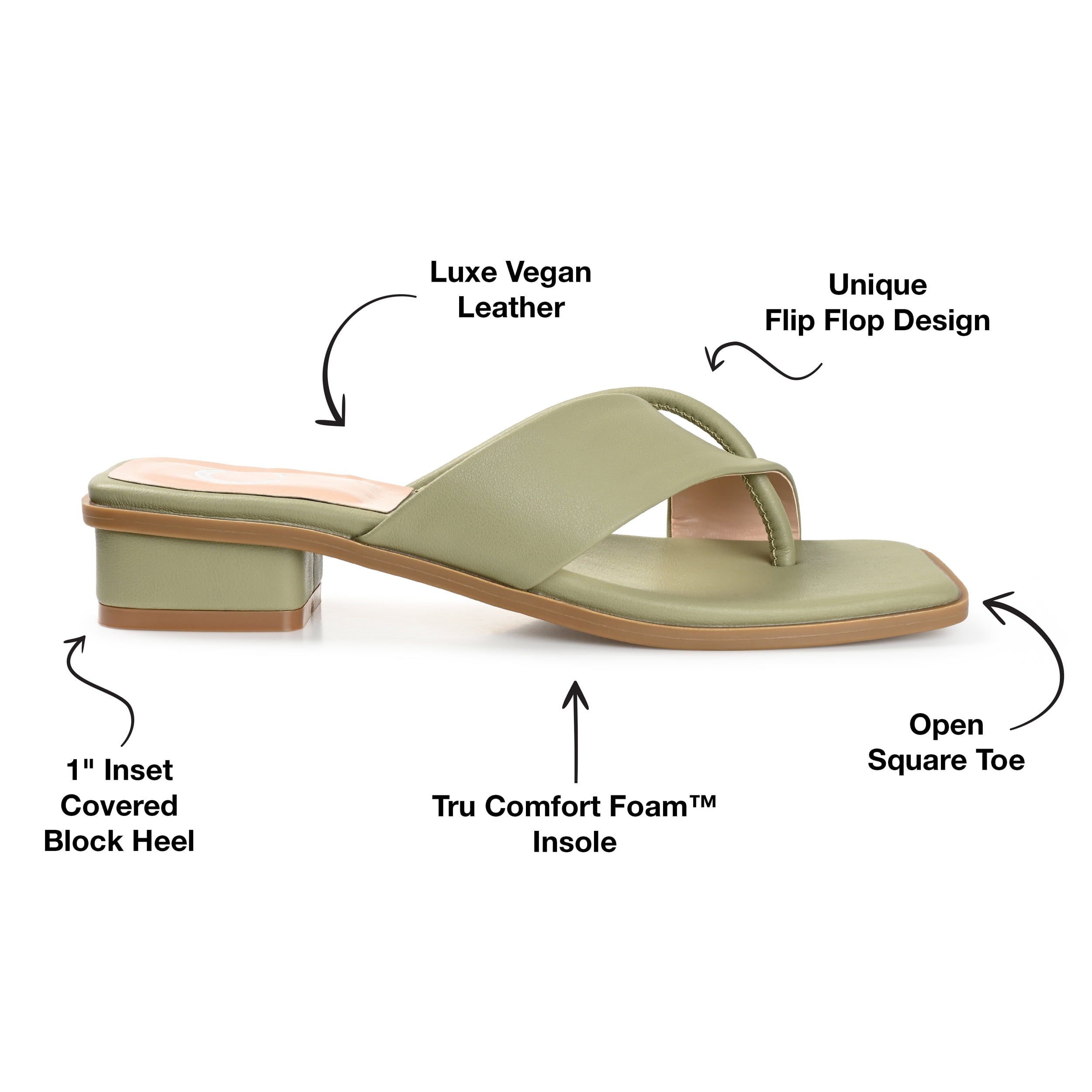 Journee Womens Mina Flip Flop Flat Sandals