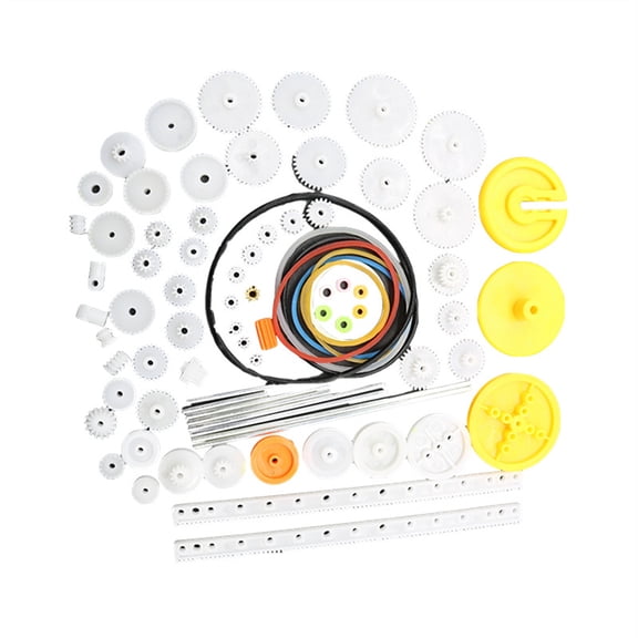 82Pcs Various Toy Gears Set Motor Tires for Model Amateur Gear Set Robot Motor Car Toy for DIY Parts TAPDRA Spare Part