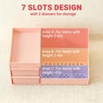 thumbnail image 5 of Pink Makeup Organizer with Drawers, Large Capacity Cosmetic Storage for Vanity or Bathroom Countertop, Multi-Compartment Organizer for Skincare, Lipstick & Palettes, 1 Pack, 5 of 8