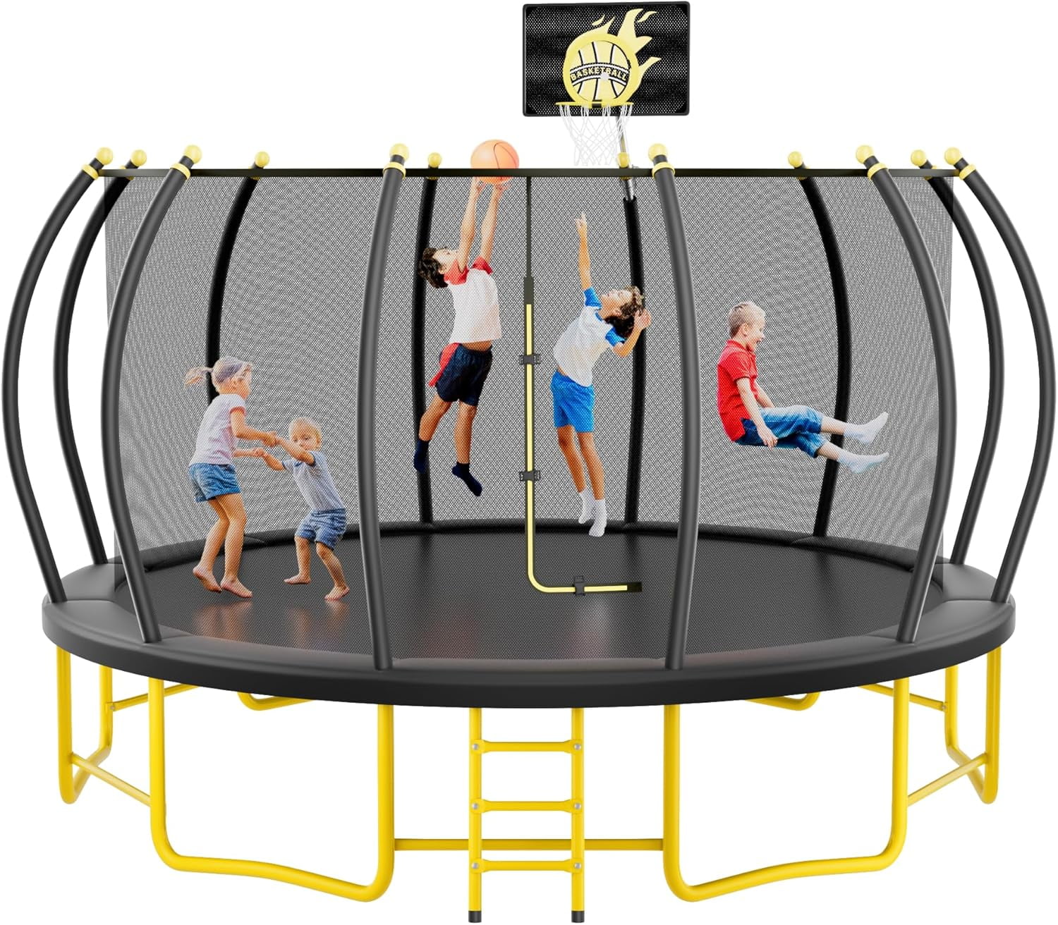 TRIPLE TREE 10FT Trampoline, Outdoor Recreational Trampolines with Basketball Hoop, Ladder, Safety Net, Round Trampolines for Kids, Easy Assembly, Blue - Walmart.com TRIPLE TREE 10FT Trampoline, Outdoor Recreational Trampolines with Basketball Hoop, Ladder, Safety Net, Round Trampolines for Kids, Easy Assembly, Blue - Walmart.com