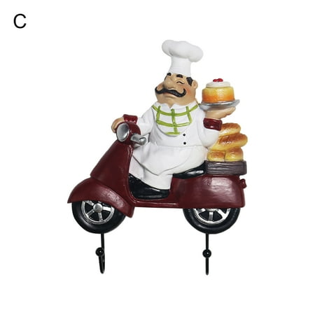 

Yoone Individuality Wall Hanger 3D Effect Cartoon Pattern Chef Shape Hanger Hook for Restaurant