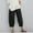 Black, variant on UTTOASFAY Woman Pants Women's Summer Casual Loose Pants Cotton and Linen Solid Color Wide-Leg Pants Navy 6(M)