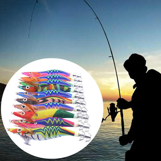 CALANDIS® 7Pcs Luminous Squid Jig Hooks Sea Fishing Tackle Glow
