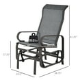 thumbnail image 3 of Patio Glider, Gray - 41.82 In. Tall, Breathable Mesh, Backyard Rocking Chair Ergonomic, Water , Glider, 3 of 6