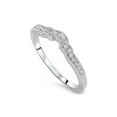 thumbnail image 3 of 1/5ct 14k White Gold Vintage Wedding Engagement Ring Notched Enhancer Gurad Band, 3 of 4