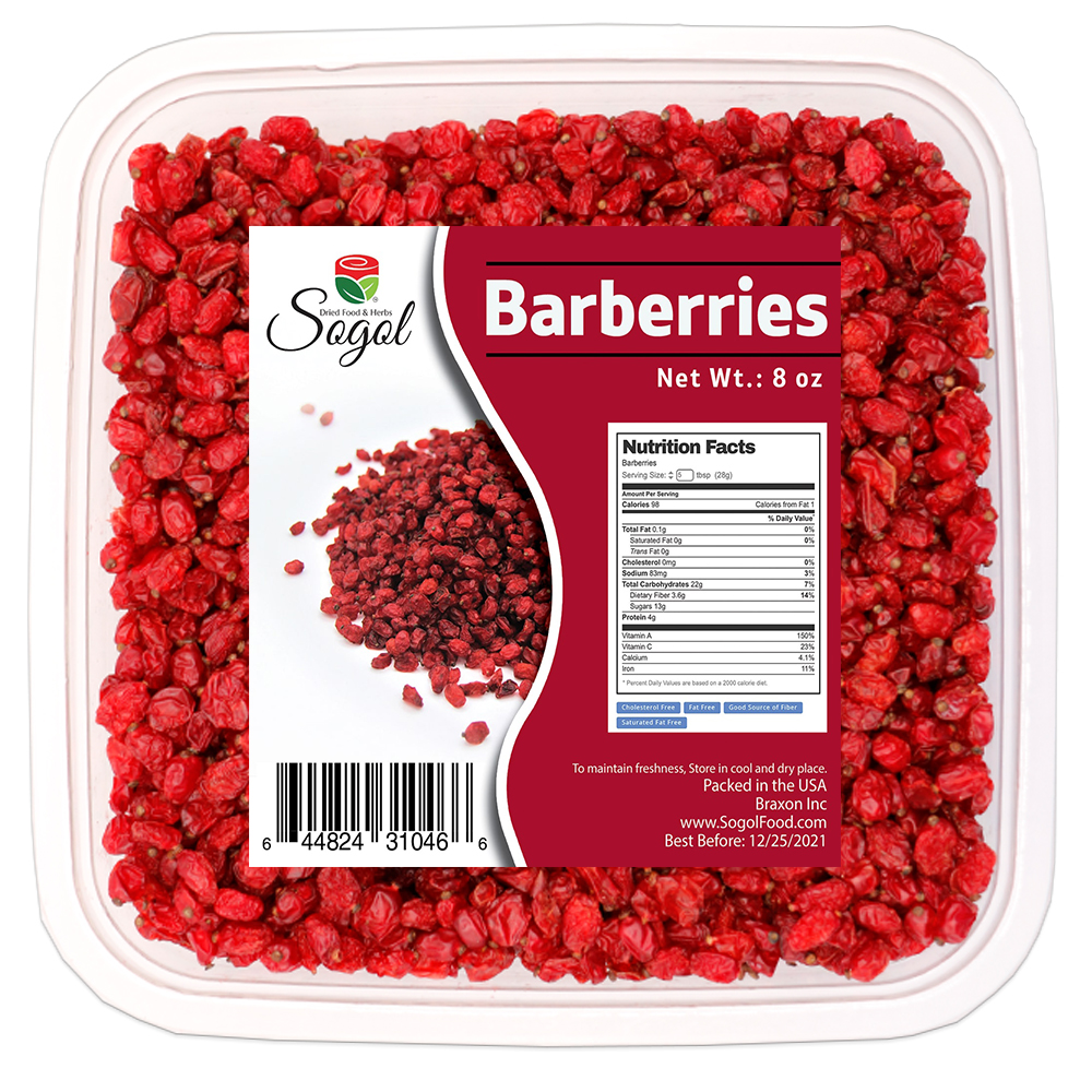 Dried Barberries Natural Wild Barberry Fruit (Zereshk) 8 OZ Unique