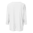 thumbnail image 5 of TSADFHJI Hauts d'Entraînement pour Femmes T-Shirt Décontracté Imprimé Mode Col Rond Manches Trois-Quarts Blouse m Blanc, 5 of 5