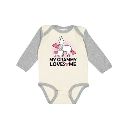 

Inktastic Grammy Loves Me Llama Gift Baby Girl Long Sleeve Bodysuit