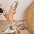 thumbnail image 5 of IEMIEMIEM Ballet Flats for Women 2026 Pointed Toe Leather Bow Mary Janes Comfortable Casual Slip On Office Walk Dress Shoes Gold 6.5 Wide, 5 of 8