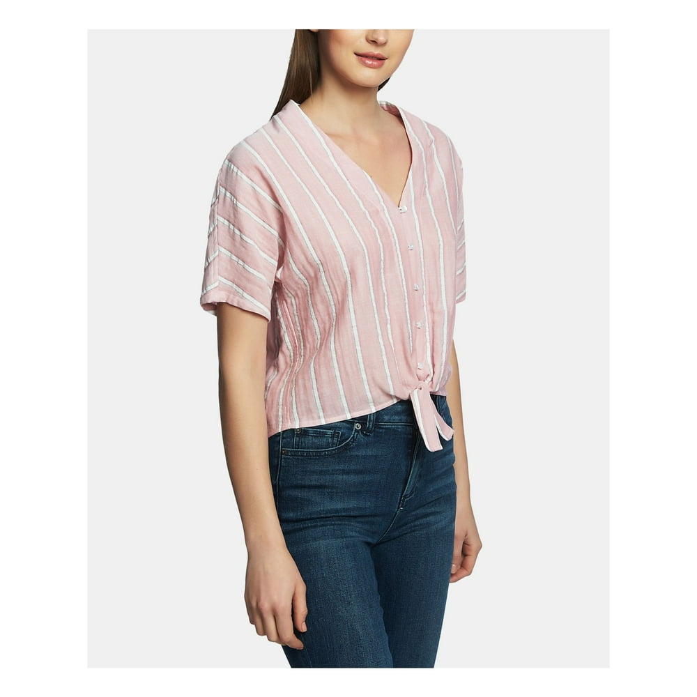 tie front short sleeve shirt