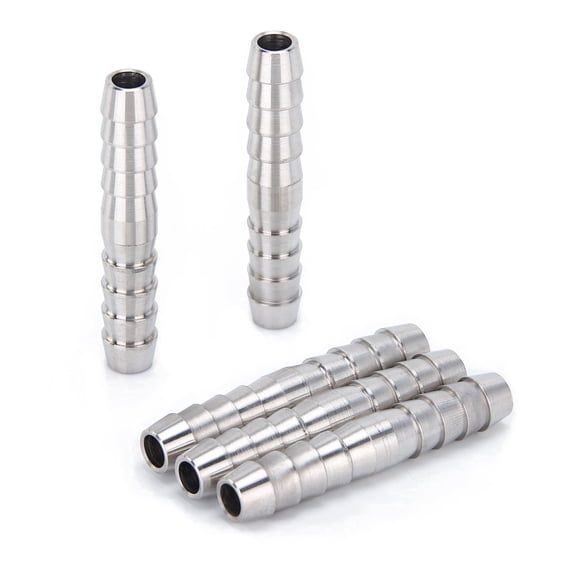 LTWFITTING Bar Production Stainless Steel 316 Barb Splicer Mender 1/4" Hose ID Fitting Air Water Fuel Boat (Pack of 5)
