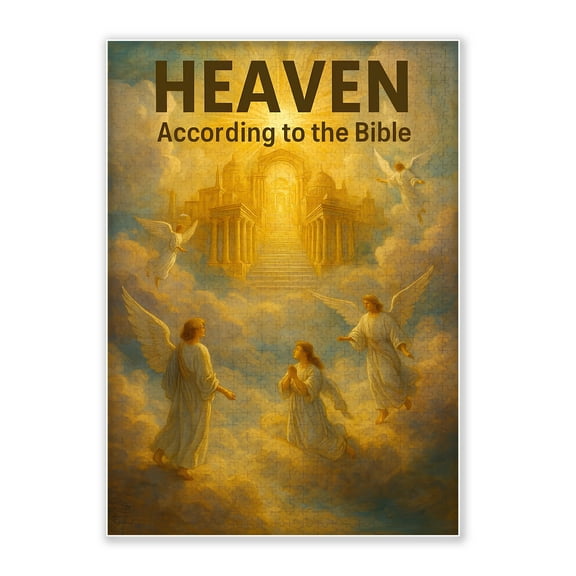 SXFVHN 500-Piece Adult Wood Jigsaw Puzzle, Heaven Bible Scene – Intellectual Challenge, High-Difficulty, Stress-Relieving Family Activity, Home Decoration, Eco-Friendly, 20.5x15in