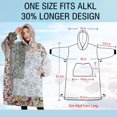 thumbnail image 4 of Oversized Wearable Blanket Hoodie,Pioneer Flower Floral Print Pattern Sherpa Blanket Hoodie with Super Pockets,Super Warm Fuzzy Pullover for Women & Men, 4 of 6