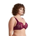 thumbnail image 2 of Curve Muse Women's Plus Size Add 1 and a half Cup Push Up Underwire Convertible Lace Bras -2PK-Black,Burgundy-34DD, 2 of 6
