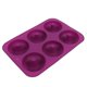 thumbnail image 1 of Moule à beignets en silicone à 6 cavités, moule à beignets et chocolat, compatible micro-ondes et congélateur (violet), 1 of 4