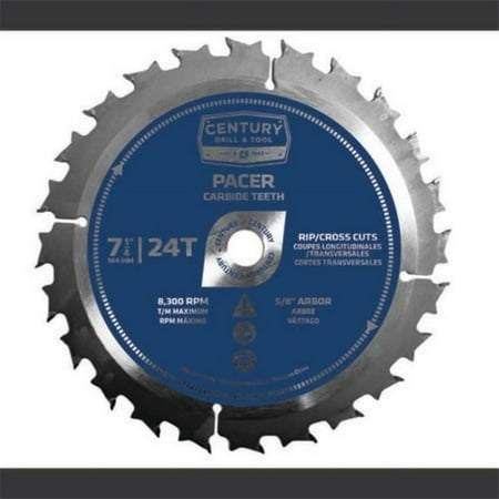 UPC: 0081838093037 | Century Drll & Tool 9303 7.5 x 0.625 in. 24T Arbor Pacer Economy Carbide Saw Blade