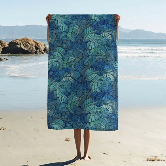 Adult Beach Towels, Bohemian Pattern Beach Towels, Leaf Print Bath Towels
