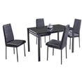 thumbnail image 4 of Comedor Troya 4 Sillas Tubular y Cubierta de Cristal MOBILKRAFT Modelo Troya Cristal Estilo Clasico Negro, 4 of 4