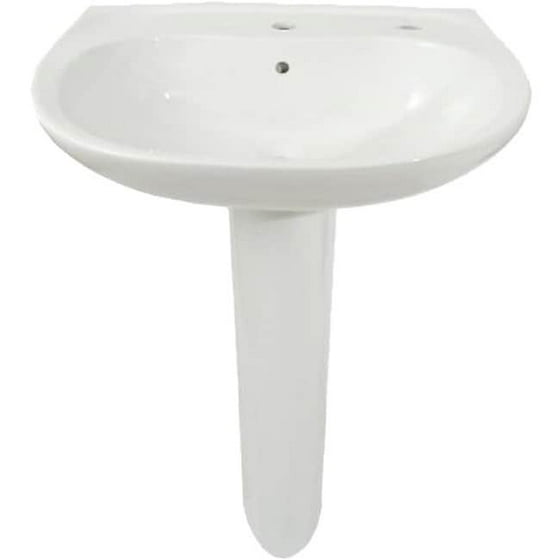 Toto Supreme Pedestal Vitreous China Bathroom Sink Lpt241g 01 Cotton White