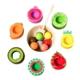thumbnail image 2 of Bola de madera en tazas, juguetes sensoriales preescolares de Motor fino, juego de mesa, clasificación de colores, juguetes educativos para niñas de, 2 of 9