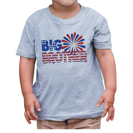 

7 ate 9 Apparel Kids 4th of July Big Brothter Patriotic Grey T-Shirt