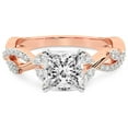 thumbnail image 3 of IGI Certified 1 Carat Princess Shape Lab Grown Diamond Engagement Ring | 14K Rose Gold | Harlow Twisted Shank Diamond Ring | FG-VS1-VS2 Quality Friendly Diamonds, 3 of 5