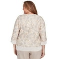 thumbnail image 2 of Alfred Dunner Womens Plus-Size Floral Lace Woven Trim Top With Necklace, 2 of 4