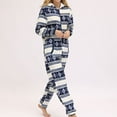 thumbnail image 4 of Defitshape Women's Flannel Onesies Pjamas Fleece Christmas Pj Loungewear Fluffy Fuzzy Hoodie Hood Navy Large, 4 of 5