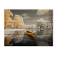 thumbnail image 3 of Designart "Yellow and Grey Palette of a Winter Lake I" Winter Landscape Print on Natural Pine Wood, 3 of 5