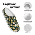 thumbnail image 5 of Fotbe Bear Sunflower Pattern Women's Fuzzy Curly Fur Memory Foam Loafer Slippers Indoor Outdoor Slippers Winter Home Shoes-42/43, 5 of 7