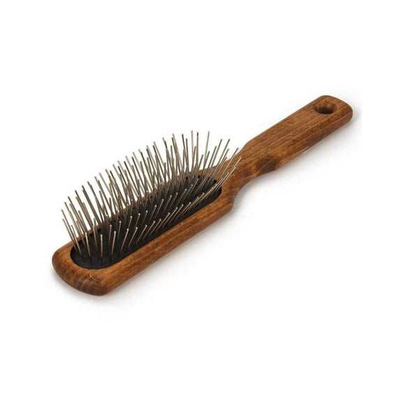 #1 All Systems Ultimate Oblong Pin Brush With Dark Hardwood Handle . For Dogs And Cats