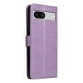 thumbnail image 5 of SaniMore for Google Pixel 7A 6.1" 2023 Case, PU Leather Skin with Embossed Cat Flip Magnetic Cover Card Slots Kickstand Detachable Lanyard Full Around Protective Wallet Shell, Purple, 5 of 9