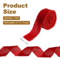 thumbnail image 2 of Uxcell Velvet Ribbon for Gift Wrapping 1-1/2" x 3 Yard Handmade Frayed Vintage Ribbons Bright Red, 2 of 6