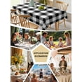 thumbnail image 5 of Black and White Checkered Table Cloth, Farmhouse Buffalo Plaid Waterproof Tablecloth for Square Tables, Reusable Washable Fabric Table Cover for Restaurant Kitchen Dining Tables 54"x54", 5 of 6