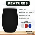 thumbnail image 2 of Tumbler Stemless Wine Glasses 16 oz. Set of 10, Bulk Pack - Perfect for Wine, Cocktails, Other Hot & Cold Beverages - Black, 2 of 5